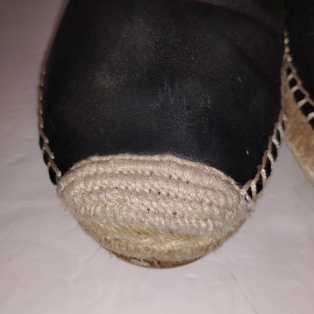 Sam Edelman‎ Women's Black Leather Espadrille Loafers Size 9 - Picture 7 of 16